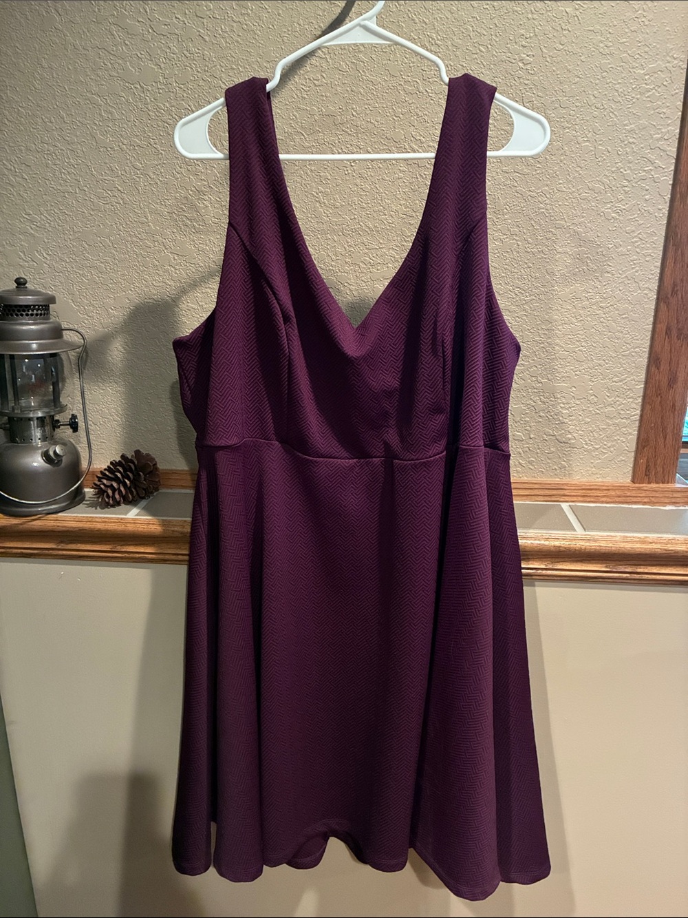 torrid Plum Textured V-Neck Mini Dress